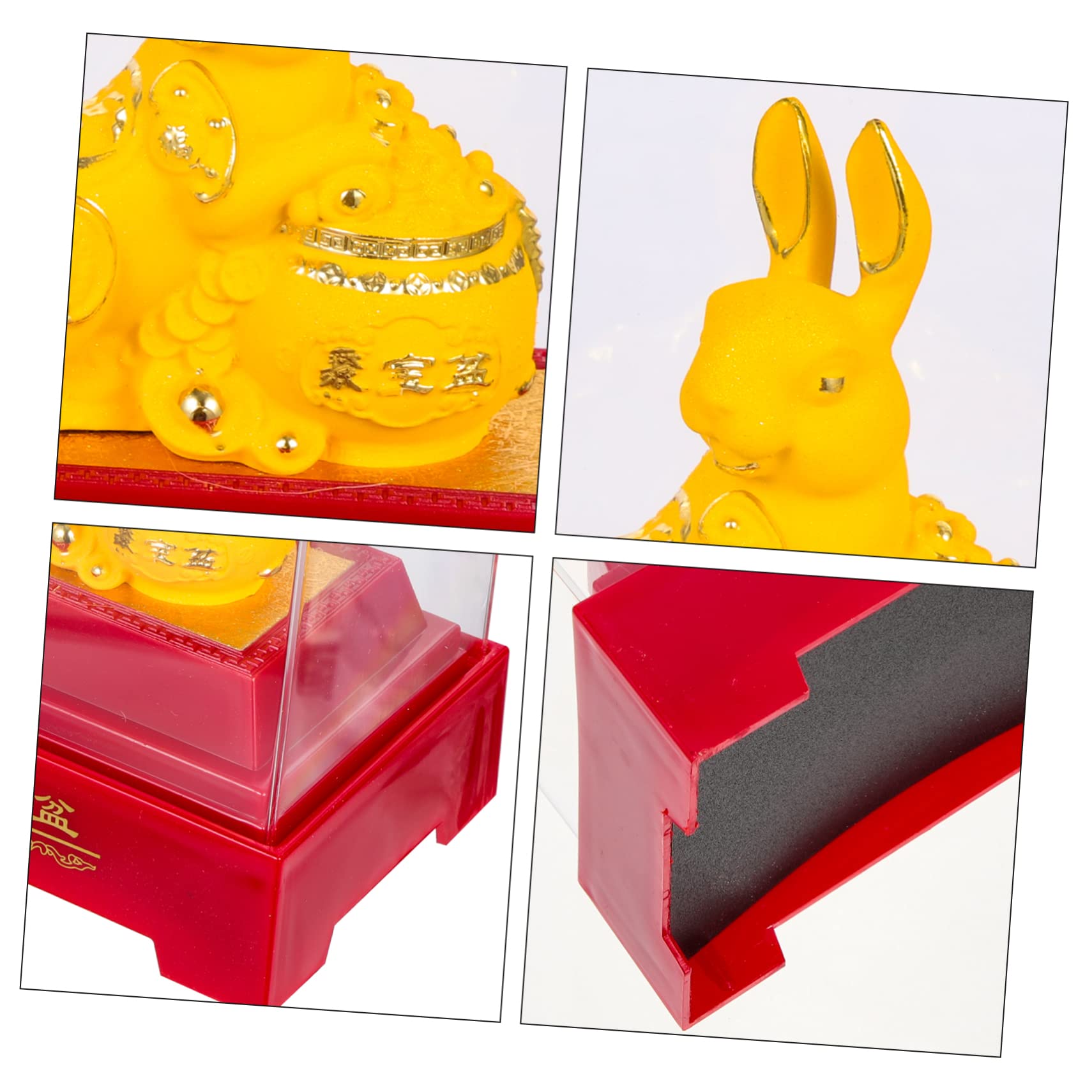 Cabilock 2 Pièces Ornement de Lapin d'or Jouets de Bureau Figurine Lapin doré bureautique Accessoires Home Decor décor Figurine de Lapin pour la Maison Parure de Lapin de Table résine