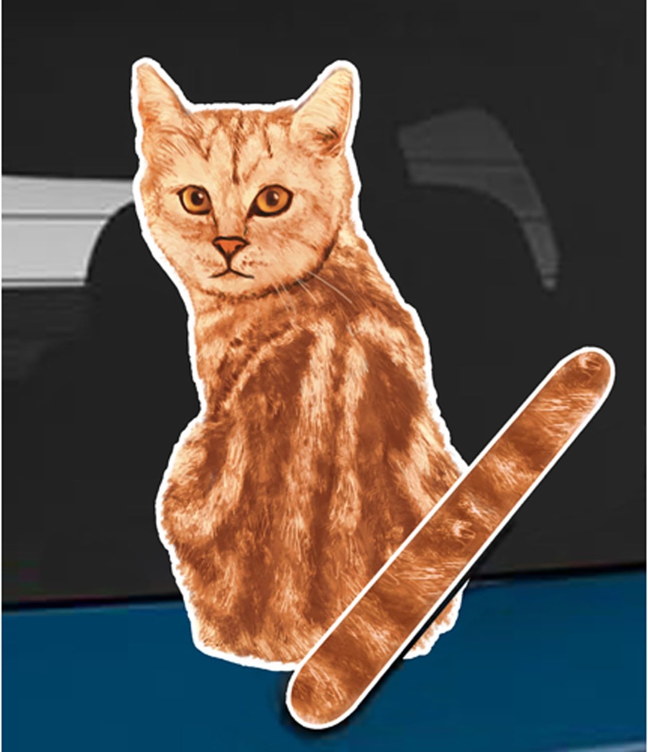 Wagging Wipers Orange Tabby Cat car Rear Wiper Sticker Decal