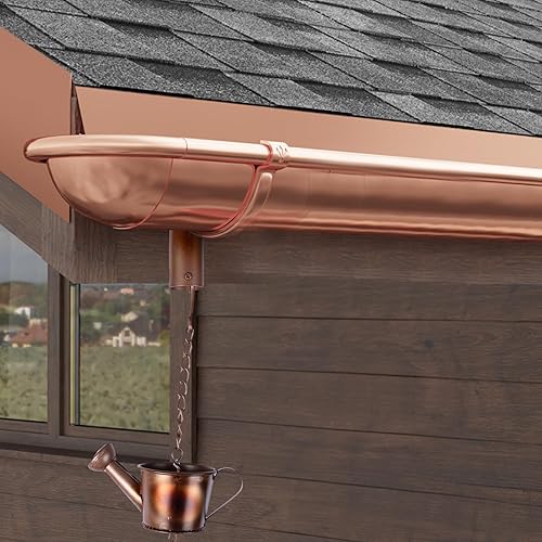 Miniatura 5 de Cadena de lluvia de 8.5 pies, cadenas de lluvia para canalones, cadena de lluvia chapada en cobre, cadenas de lluvia para exteriores, cadenas de