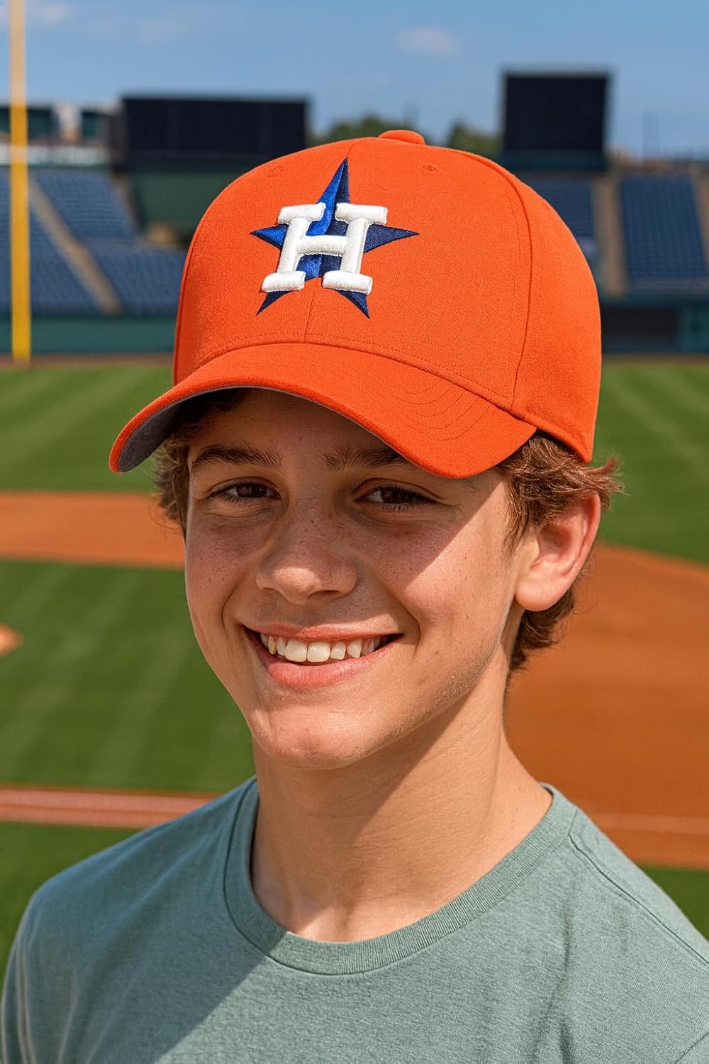 Officially Licensed Houston Youth Boys Girls Kids Baseball Hat Classic MVP Adjustable Team Logo Structured Orange Cap