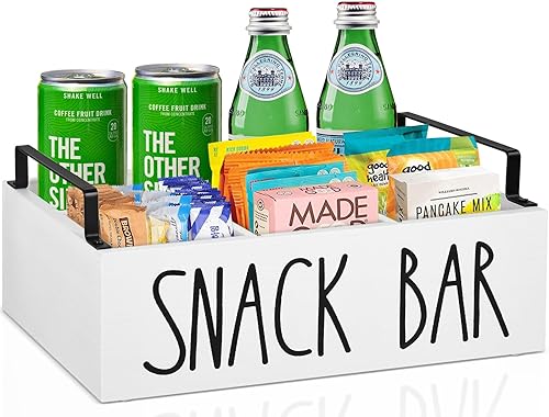 Y&ME YM Organizador de aperitivos para la organización del hogar y la cocina, cubos de almacenamiento de despensa de madera con asas, organizador de