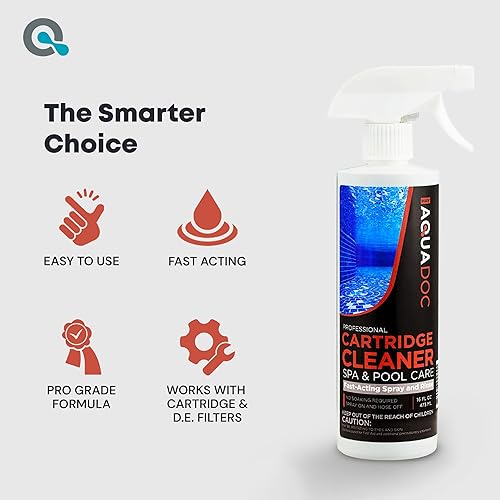 Miniatura 5 de AquaDoc - Limpiador de filtro de cartucho de piscina - Limpiador eficaz de filtro de bañera de hidromasaje y piscina para spa - 16 onzas