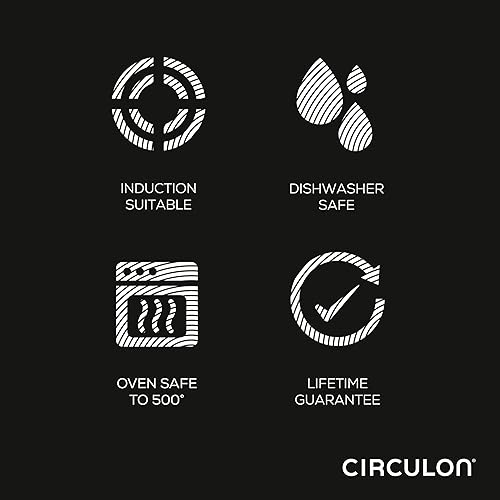 Miniatura 8 de Circulon Juego de utensilios de cocina de inducción de acero inoxidable con tecnología SteelShield híbrida inoxidable y antiadherente, 6 piezas,
