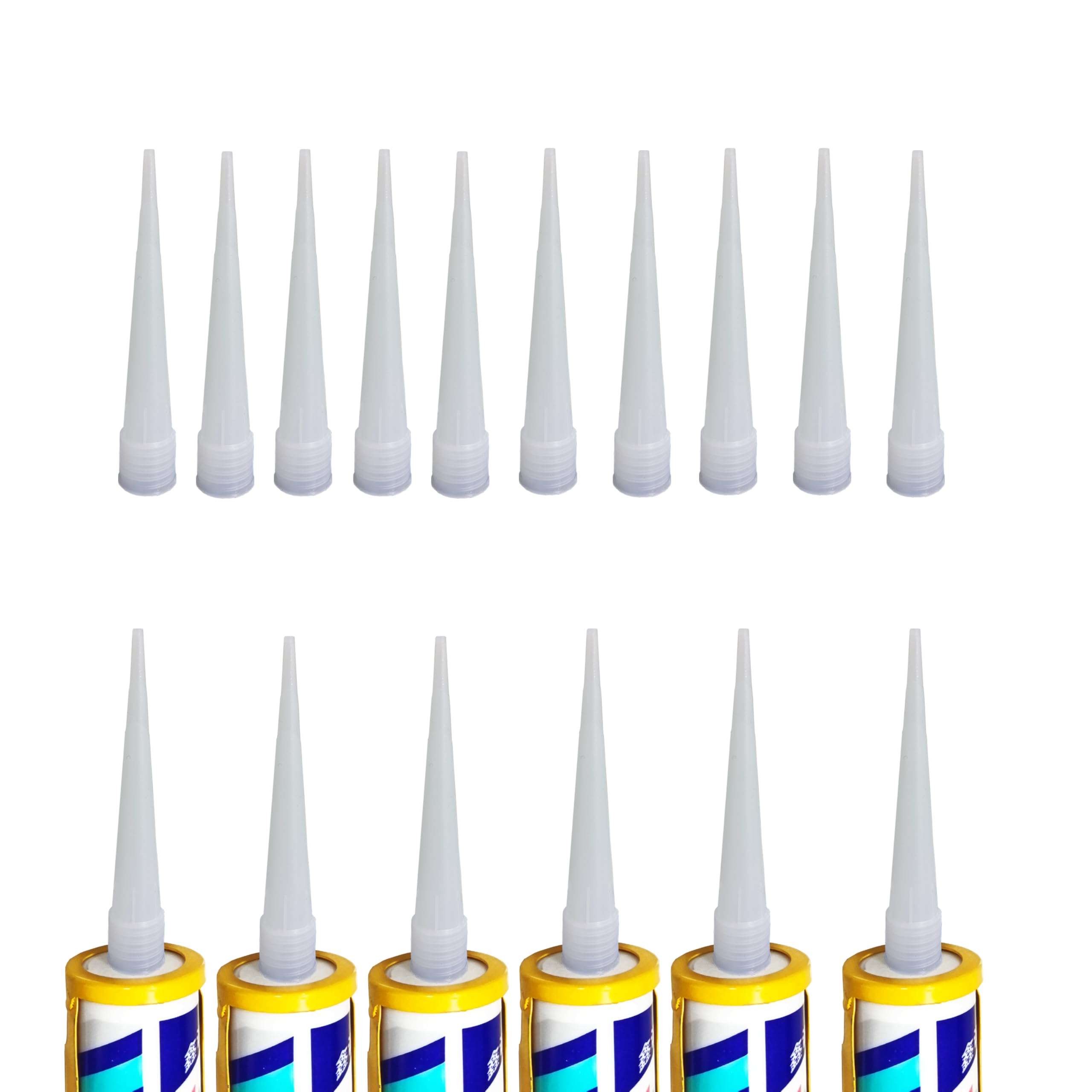 Anzhuo Caulking Extension Nozzle, High-Quality Material Sealing Nozzle Extension Tube (16 Pieces)