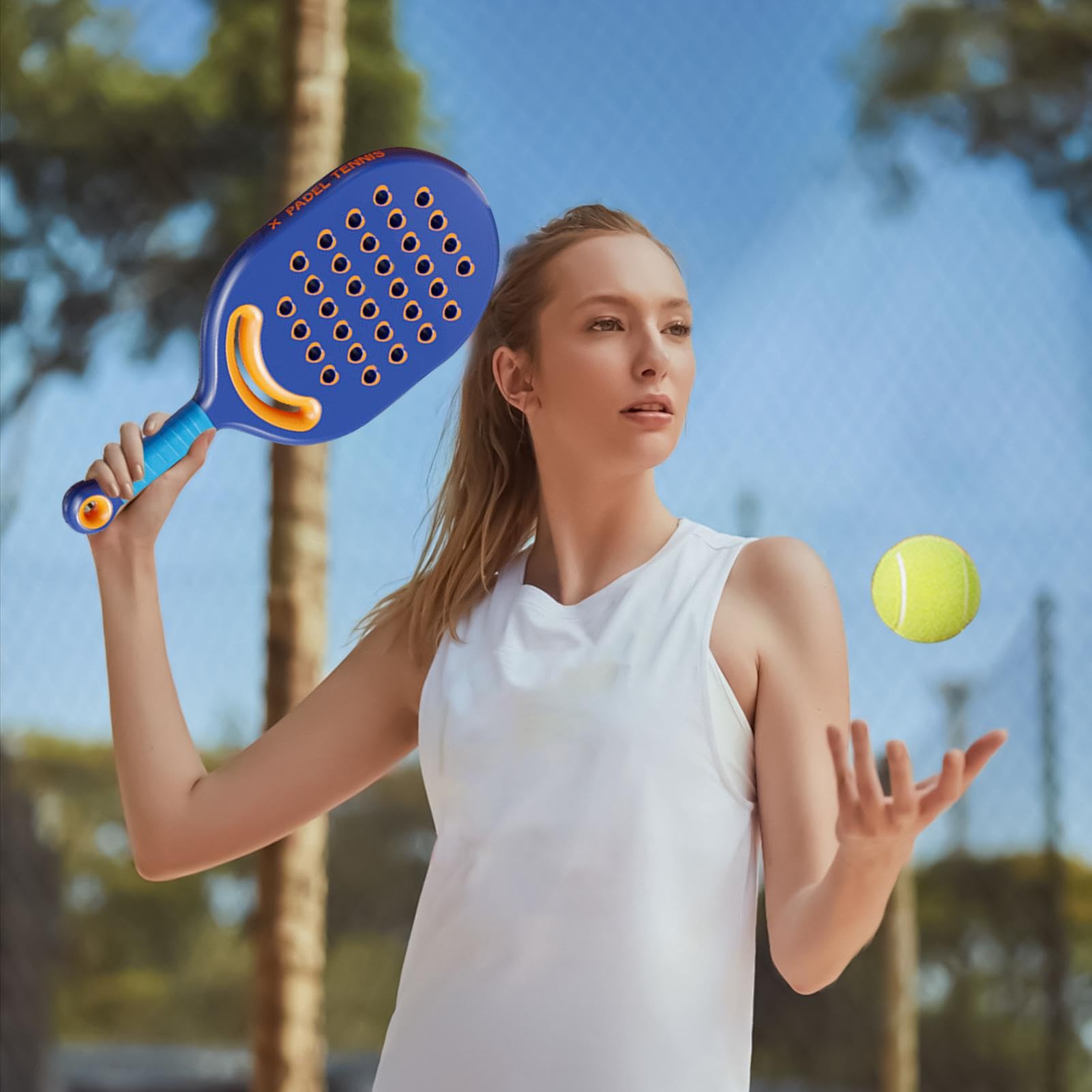 Palla da Tennis Rimbalzante per Allenamento Kit Portatile di Allenamento | Solo Attrezzo Rimbalzante da Tennis Portatile con Corda Elastica Lunga per Adulti e Bambini
