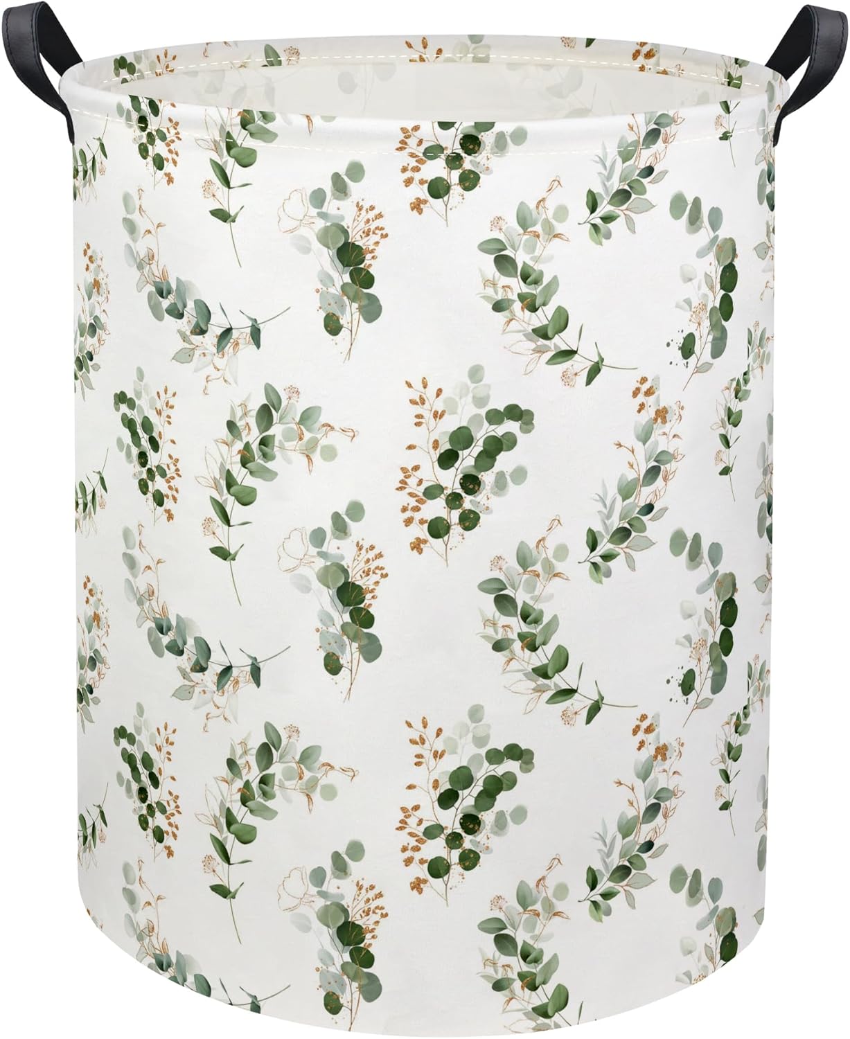 Kids Laundry Basket Baby Hamper Toy Storage Bin for Boys Room Decor Baby Nursery Hamper Gift Baskets for Bedroom Bathroom(Eucalyptus leaves)