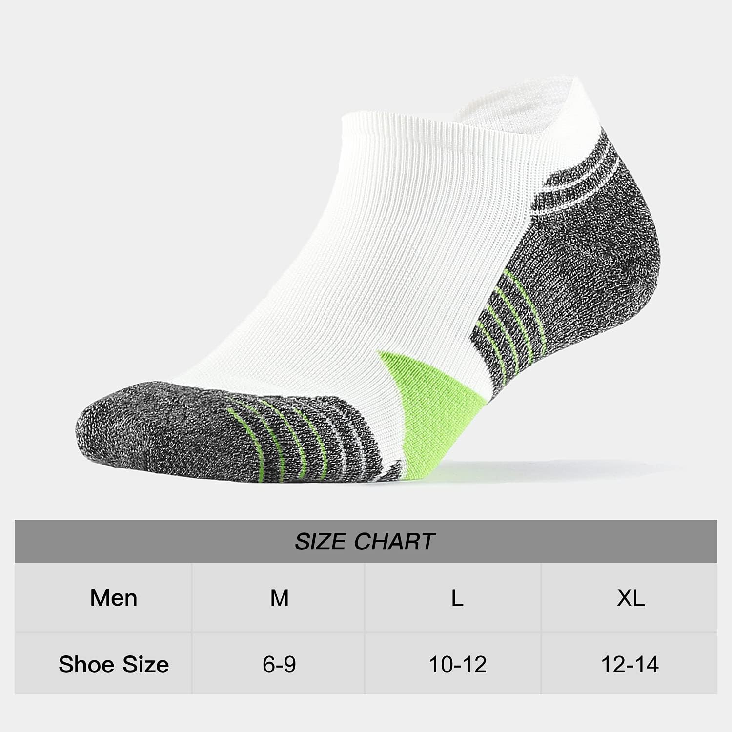 WANDER Men's Athletic Running Socks 7 Pairs Thick Cushion Ankle Socks for Men Sport Low Cut 6-9/10-12/12-14 - Image 3