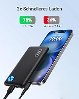 INIU 10000 mAh Ultra-vékony Power Bank USB-C, 3 kimenettel, iPhone Samsung Huawei Xiaomi - black 4