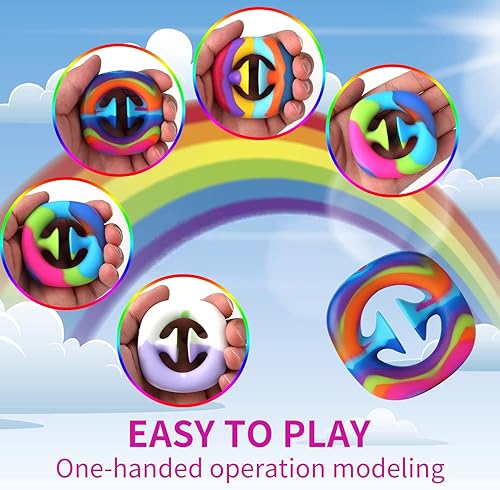 Miniatura 5 de Paquete de 4 juguetes para ansiedad para aliviar el estrés, juguetes sensoriales con agarre de mano, regalo para hacer ruido, para aliviar el