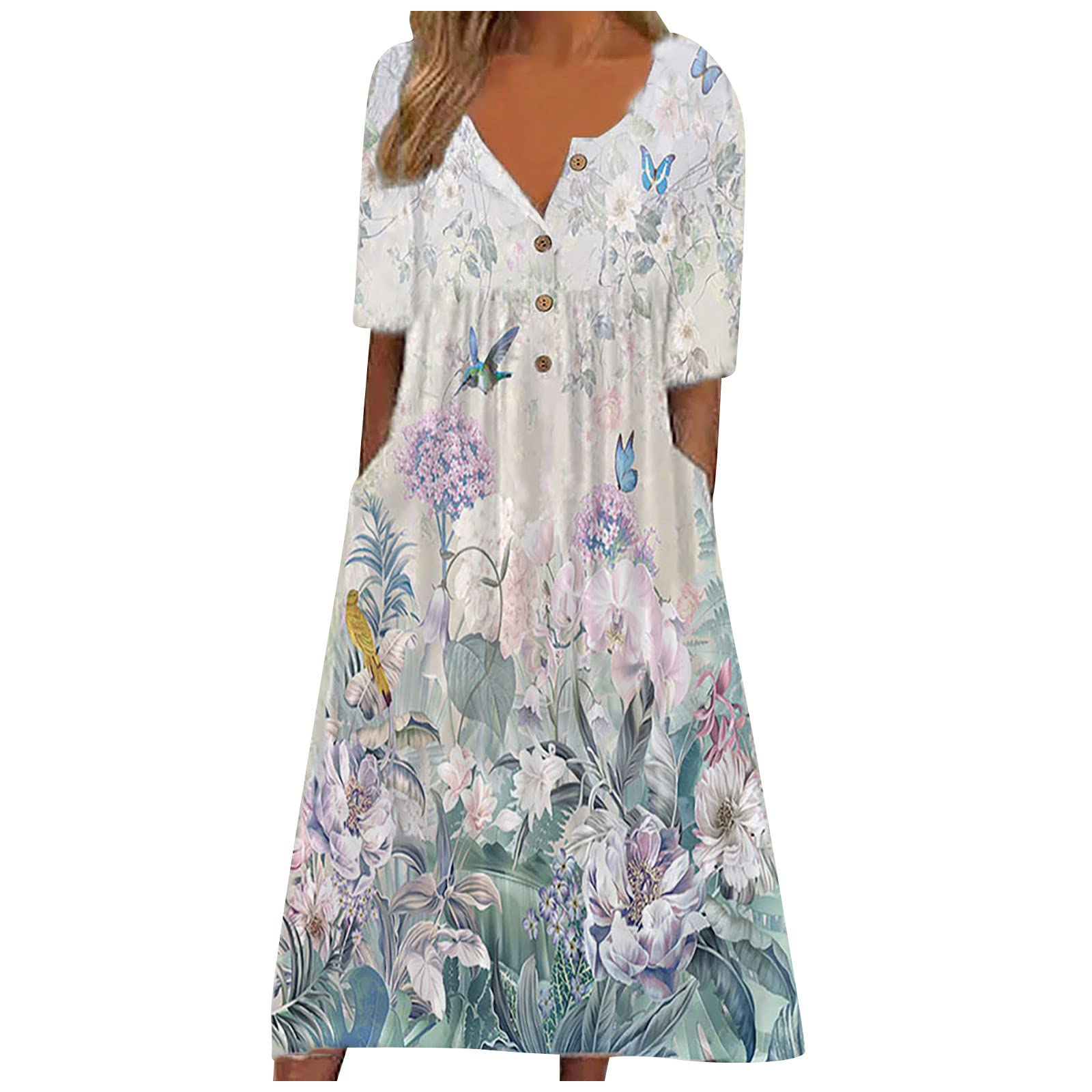 Women's Cute Fall Dresses Cotton Print Linen Graffiti Sleeve Long Dress Printed Contrast Outfits Vacation Dresses