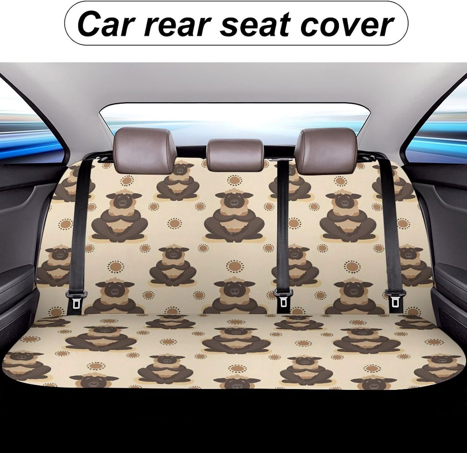 Sheep Yoga Car Seat Cover Print Rear Bench Seat Cover Car Seat Protector Car Interior Accessories for Women Men