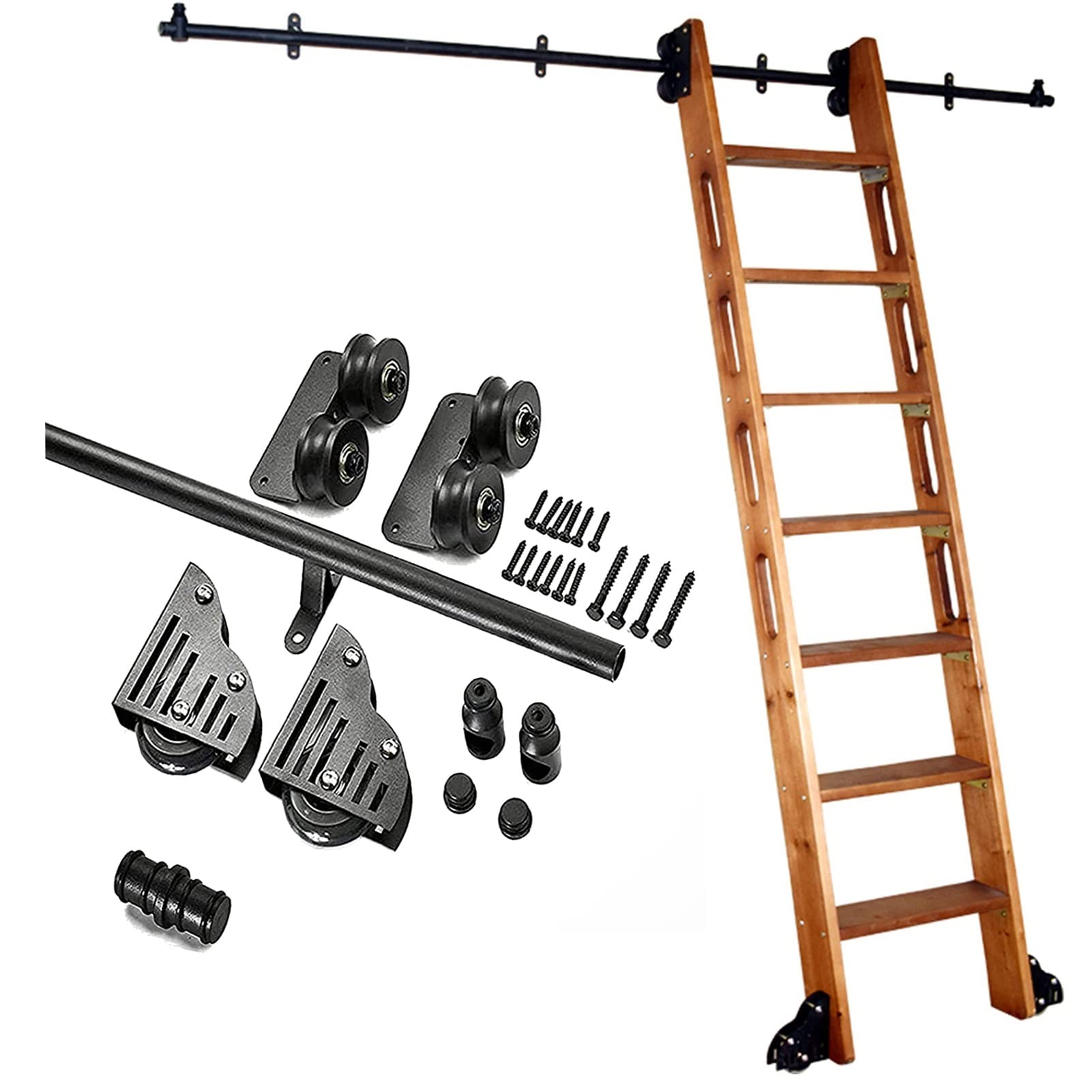 Kit de porte de grange coulissante pour sécuriser l'accès en hauteur sur rail de tube rond de 20ft