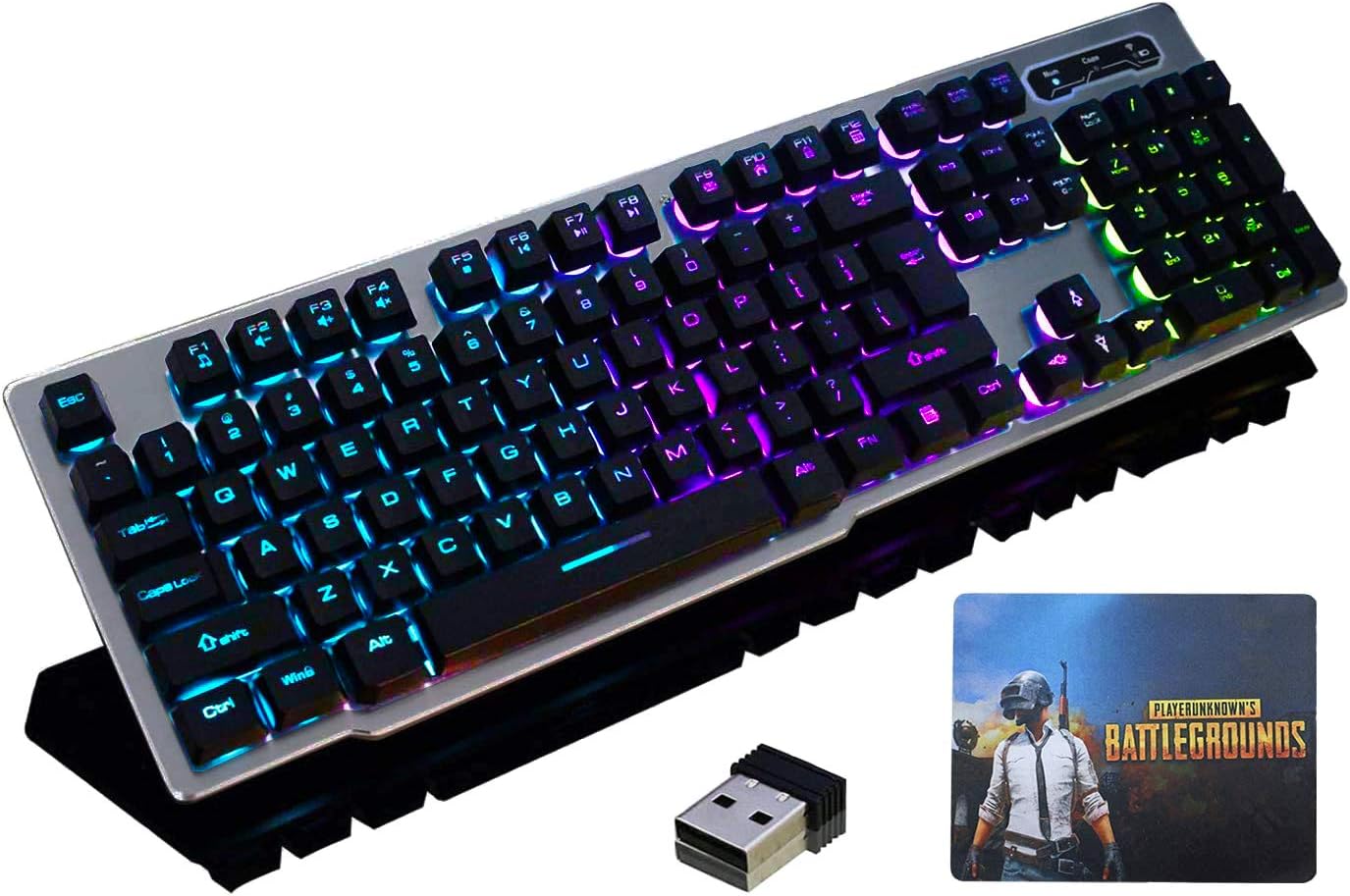 Deiog Rechargeable Wireless Computer Gaming Keyboards Suspended Key 12