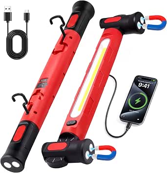 Magnetic Work Light, 3000LM Ultra Bright LED Light Bar with Hooks