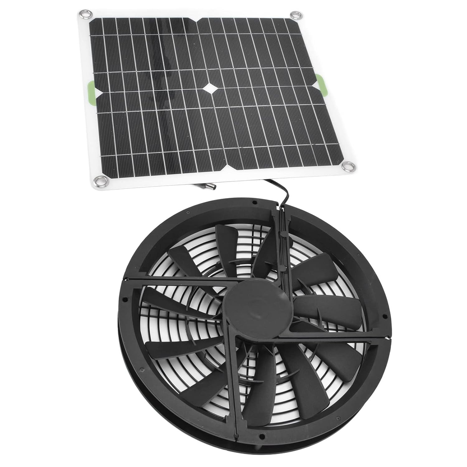 Solar Powered Fan, 100W Solar Panel and 10in Round Ventilation Case Exhaust Fan for Small Chicken Coops, Greenhouses, Pet Houses, Window Exhaust