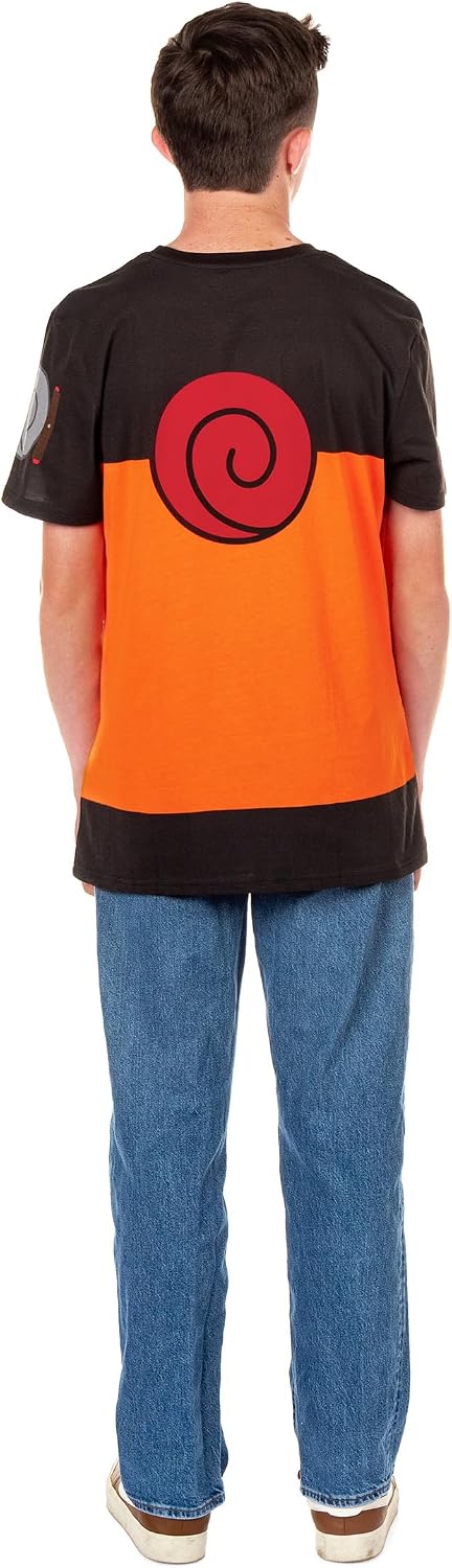 Naruto Uzumaki Shirt Men's Clan Symbol Costume Cosplay Anime Short Sleeve Tee