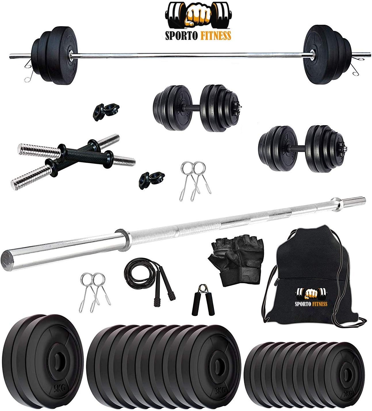 SPORTO FITNESS™ 40 KG Combo Home Gym Set with 3 FIT Rod