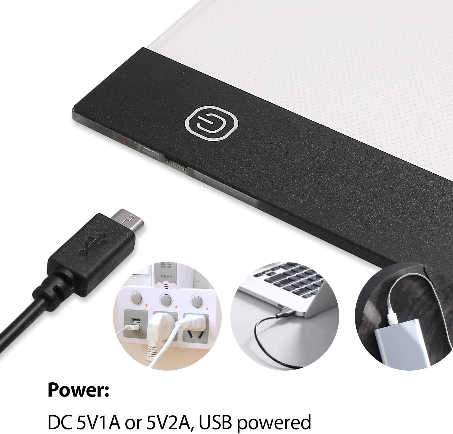 A4 LED Light Box Stepless Dimmable, Brightness Adjustable for Tracing, Ultra-Thin Drawing Light Pad Tracer with USB Cable for Diamond Painting, Sketching, Drawing, Artists Animation, Design