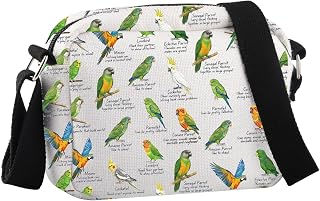 Bird Watching Gift Parrot Species Budgie Crossbody Bag Parrot Lover Gift Ornithologist Gi-ft