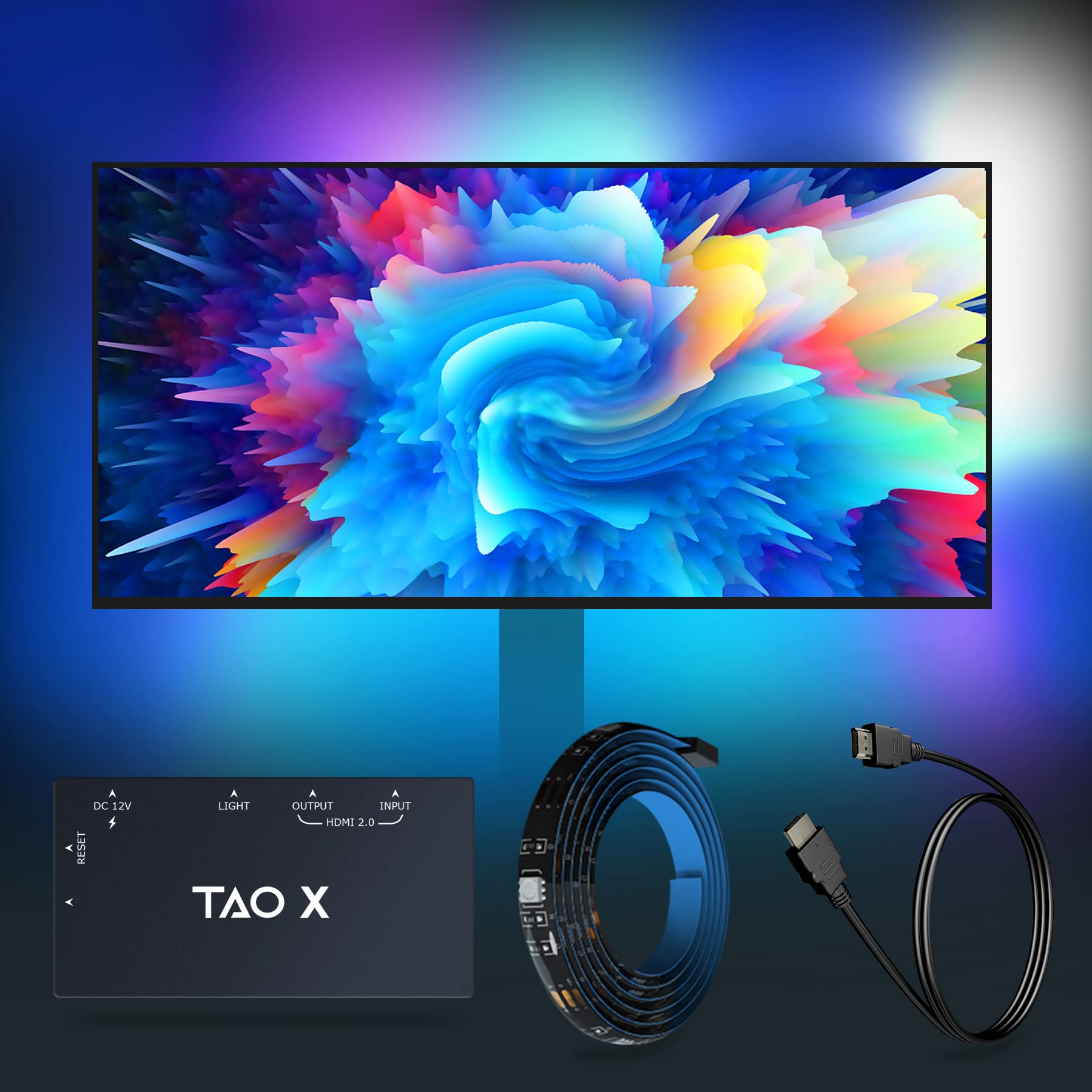 Immersion TV LED Backlight Without Camera - WiFi TV LED Strip Lights with HDMI Sync Box, Game Bedroo
