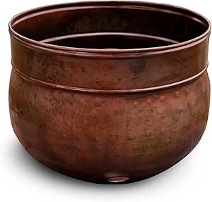 Liberty Garden 1901 Rustic Garden Hose Pot, Holds 100-Feet of 5/8-Inch, Bronze