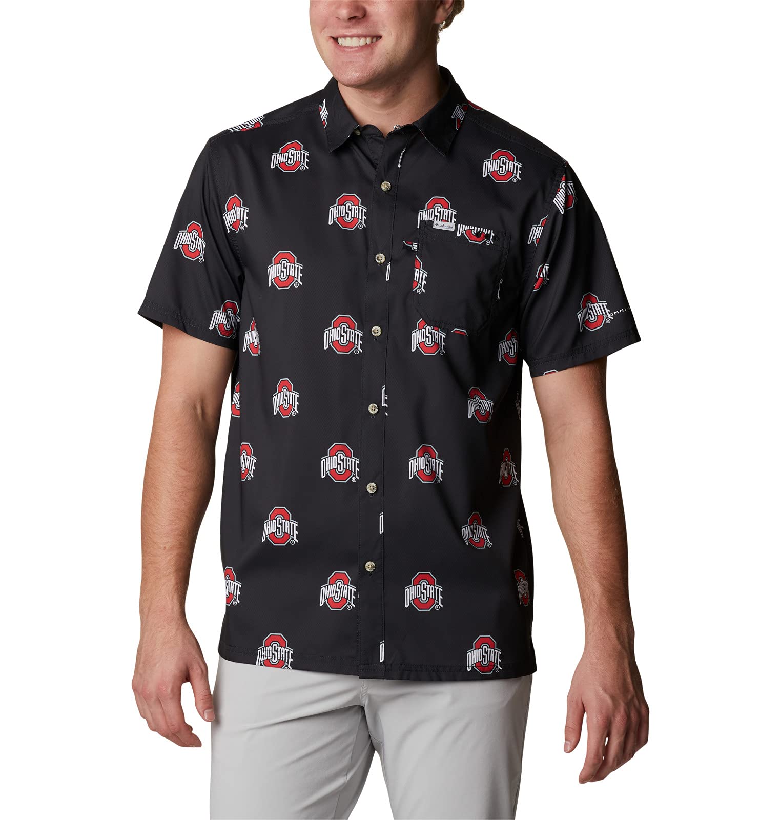 NCAA Collegiate Super Slack Tide Shirt, męska, Collegiate Super Slack Tide Shirt, NC - Collegiate Navy, Small