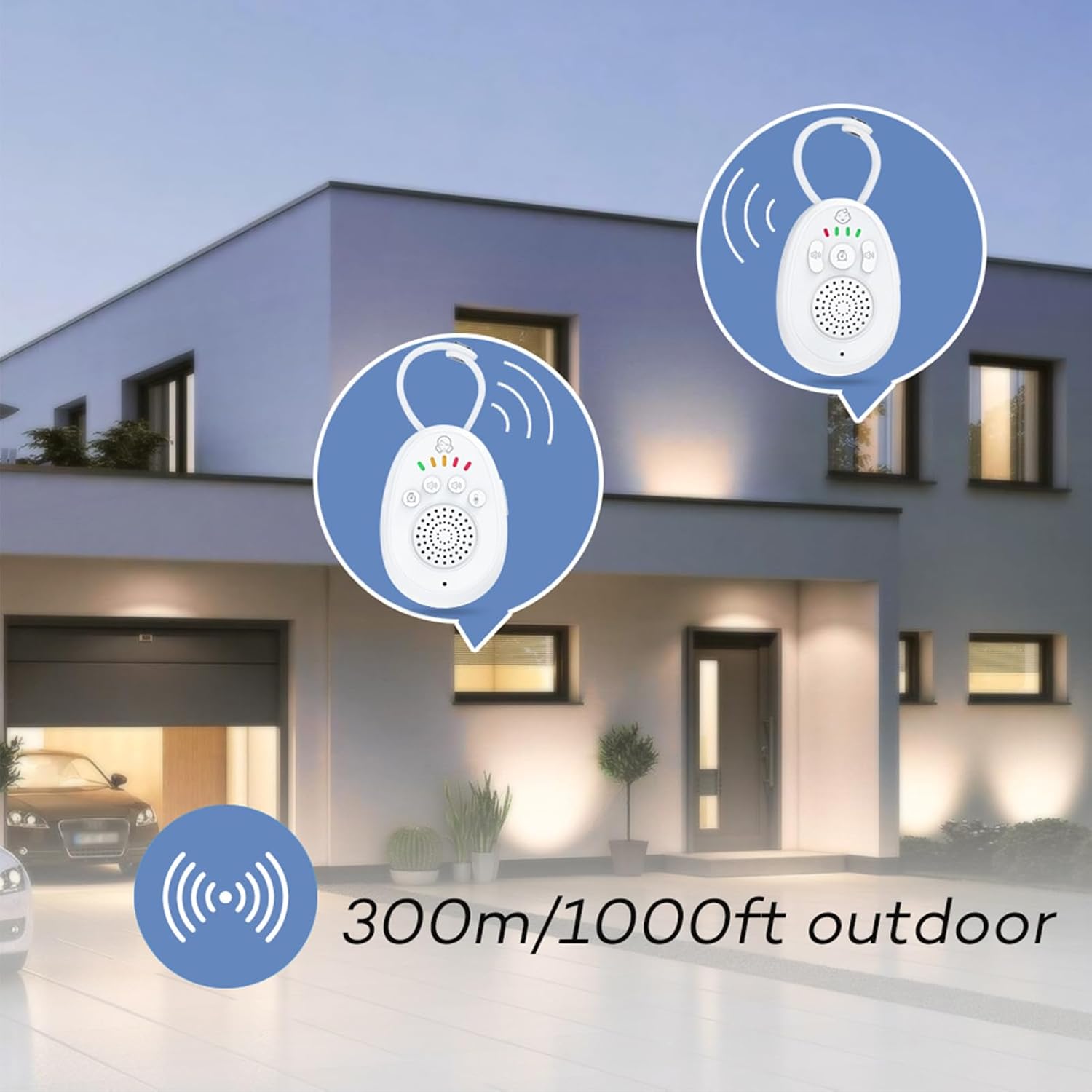 Denash Baby Monitor, 2 Way Audio Voice Activated Monitor with Nursery Sound Machine Lullabies Timer, Portable for Parents Toddlers Infant