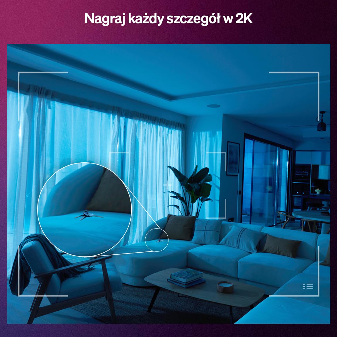 Kamera biurkowa Philips Hue Secure, rozdzielczość 2K, powiadomienia o ruchu, dwukierunkowe połączenie audio, płynna integracja z oświetleniem Philips Hue, w zestawie z podstawką, czarna