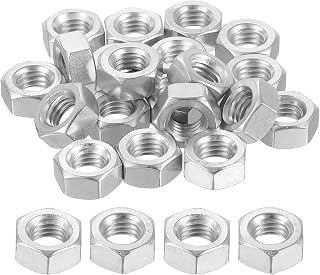 uxcell Left-Hand Hexagonal Nut, M8x1.25mm 304 Stainless Steel Left-Hand Reverse Hexagonal Nut for Assembling and Fastening, Silver 10pcs