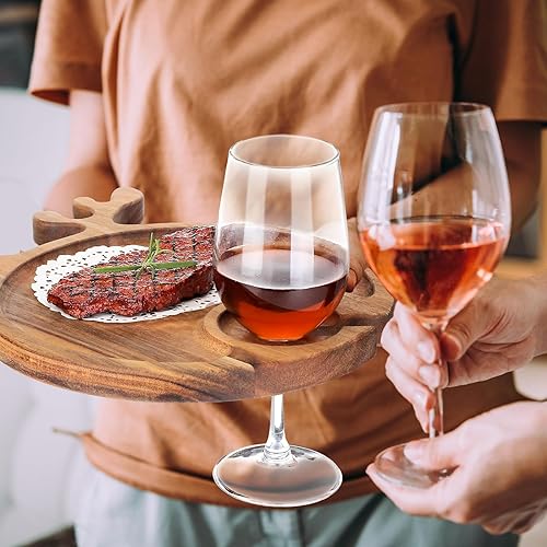 Miniatura 5 de Maxcheck 6 tablas de embutidos de Navidad de 12 pulgadas, platos de madera de acacia, tabla de cortar de Navidad, bandeja de servir, plato de