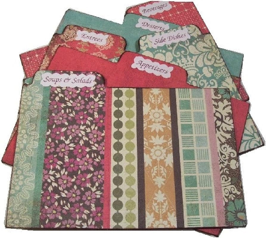 Recipe Box Tab Dividers, Multi Color Stripe, 4.5 x 6 (6 x 4