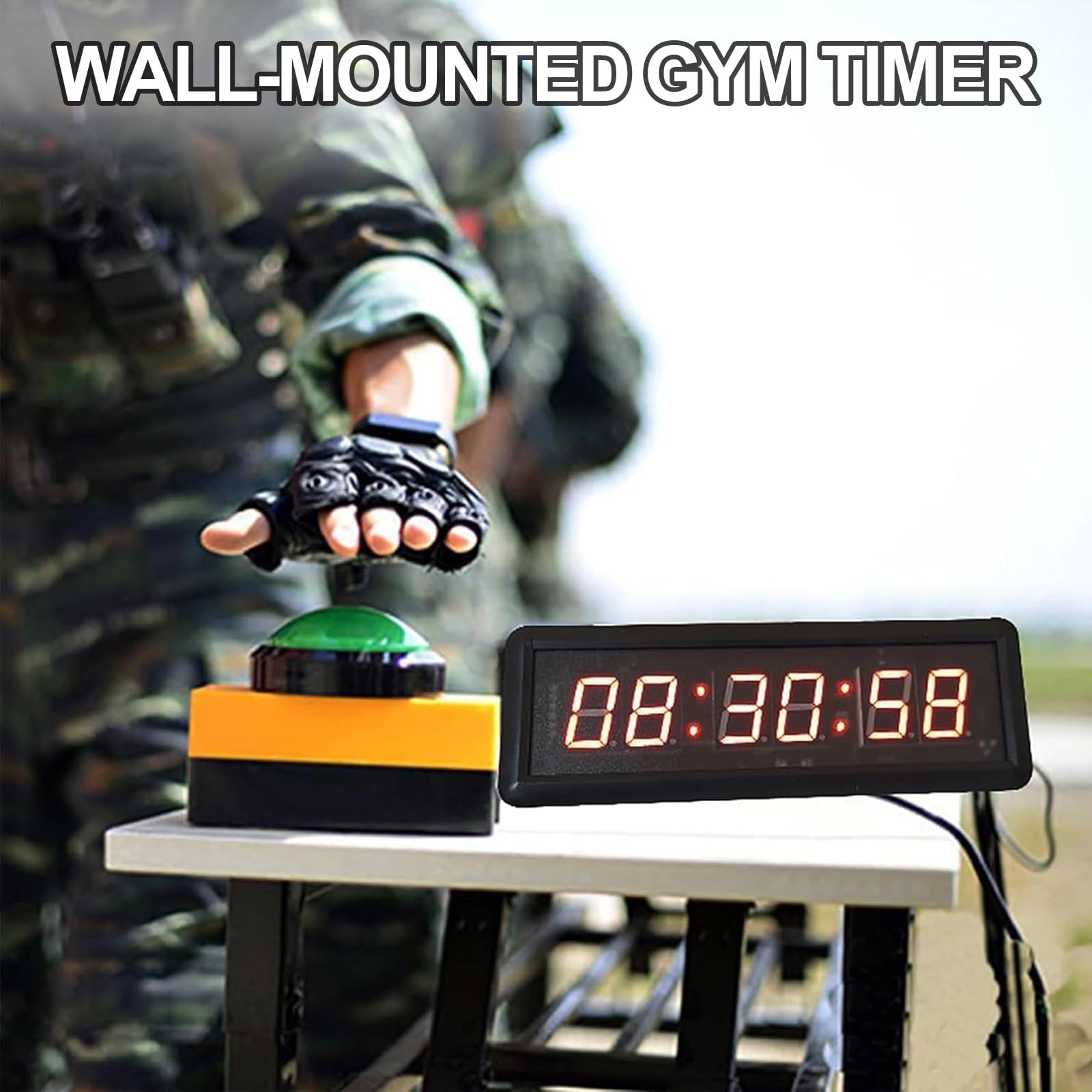 Temporizador LED de cuenta regresiva de entrenamiento de intervalos con cronómetro y alarma, reloj de juego multifunción para carreras de velocidad, fitness, competiciones de debate y entrenamientos
