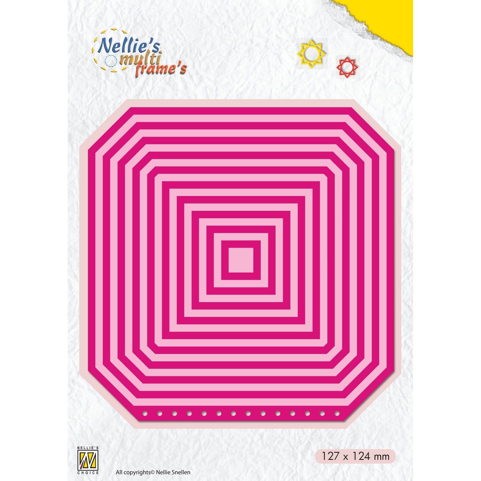 Nellie's Choice Fustella Quadrato, 10 Fustelle Multi Cornice, 13.4 x 13.4 cm, per Creare Biglietti, Natale, Scrapbooking, Fai da Te, DIY