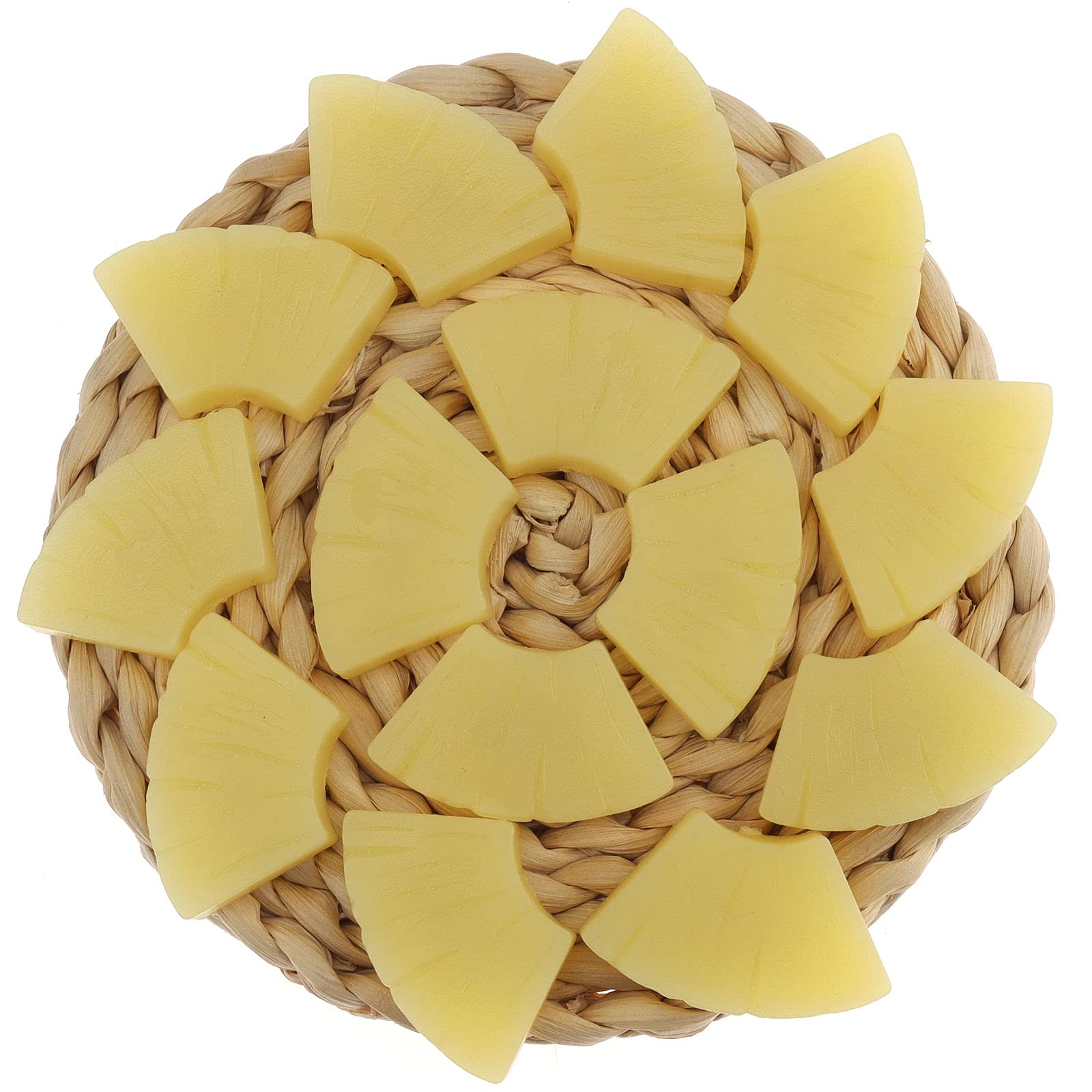 Gresorth 15 PCS Artificial Plastic Pineapple Slice Fake Lifelike Slices for Home Kitchen Fruit Browl Decoration Realistic Photography Props