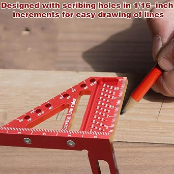3D Multi Angle Measuring Ruler, Carpenter Square High Precision Square Woodworking Square Tool Measuring with Angle Position Pin for Engineer Carpenter (Metre)