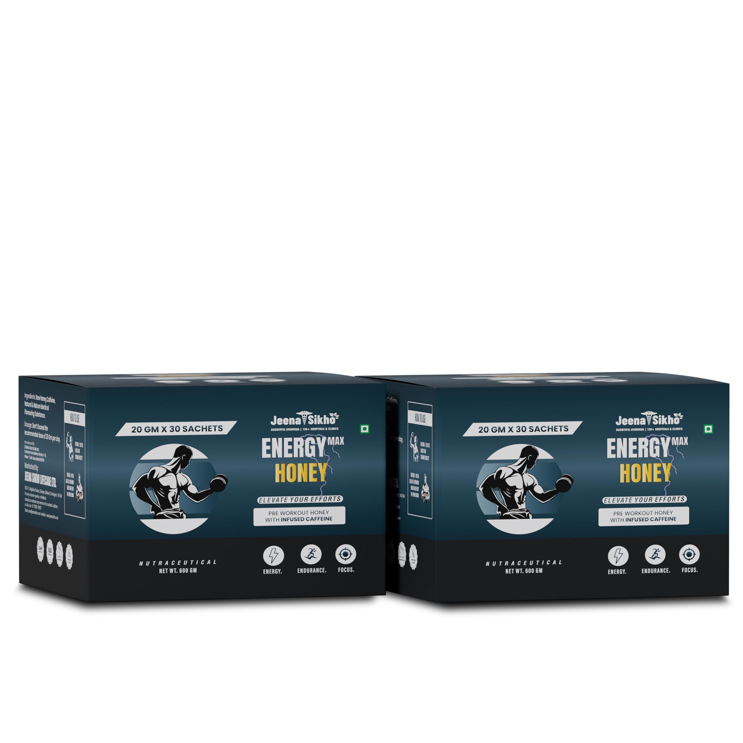 Jeena Sikho Energy Max Honey | Pre-Workout Honey with Caffeine | Provides Energy, Endurance & Focus | Raw Honey Based Nutraceutical | 30 sachets (20g each), Pack of 2-image-48