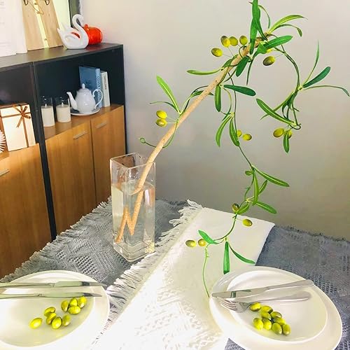 Miniatura 9 de Guirnalda de hojas de olivo artificiales con hojas colgantes de hiedra de olivo, enredaderas, ramas de olivo, guirnalda de vegetación para boda,