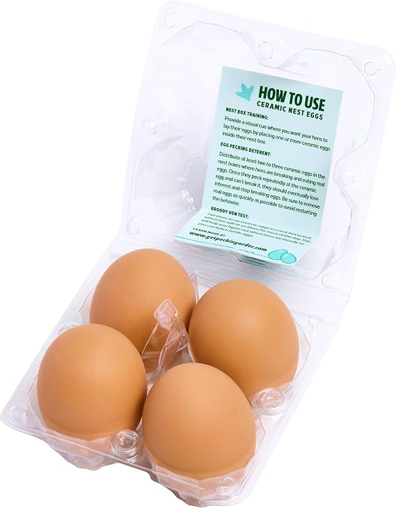 Pecking order Ceramic Nest Eggs - Brown (4-Pack) (9647)