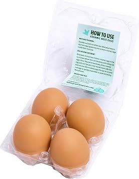 Pecking order Ceramic Nest Eggs - Brown (4-Pack) (9647)