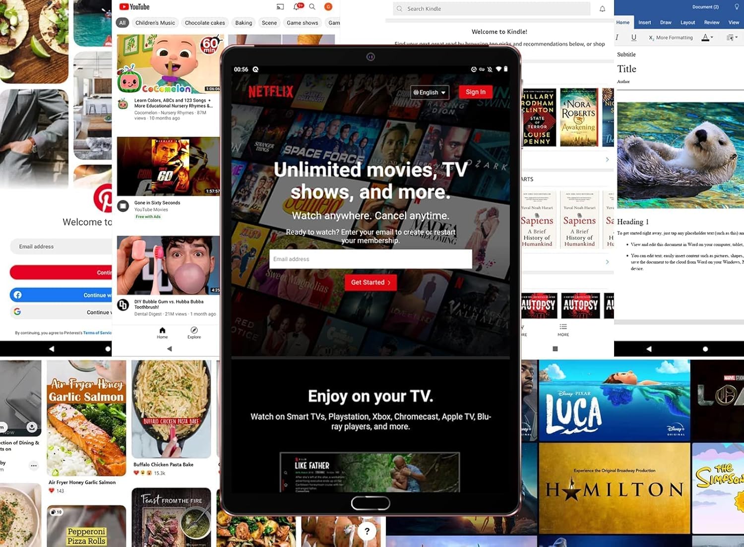 GOODTEL G10 tablet displaying the Netflix application, demonstrating its multimedia capabilities.