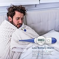 Vista 7 de Termómetro para bebé, 2 paquetes, termómetro digital rectal con lectura rápida de 10 segundos (azul oscuro + verde)