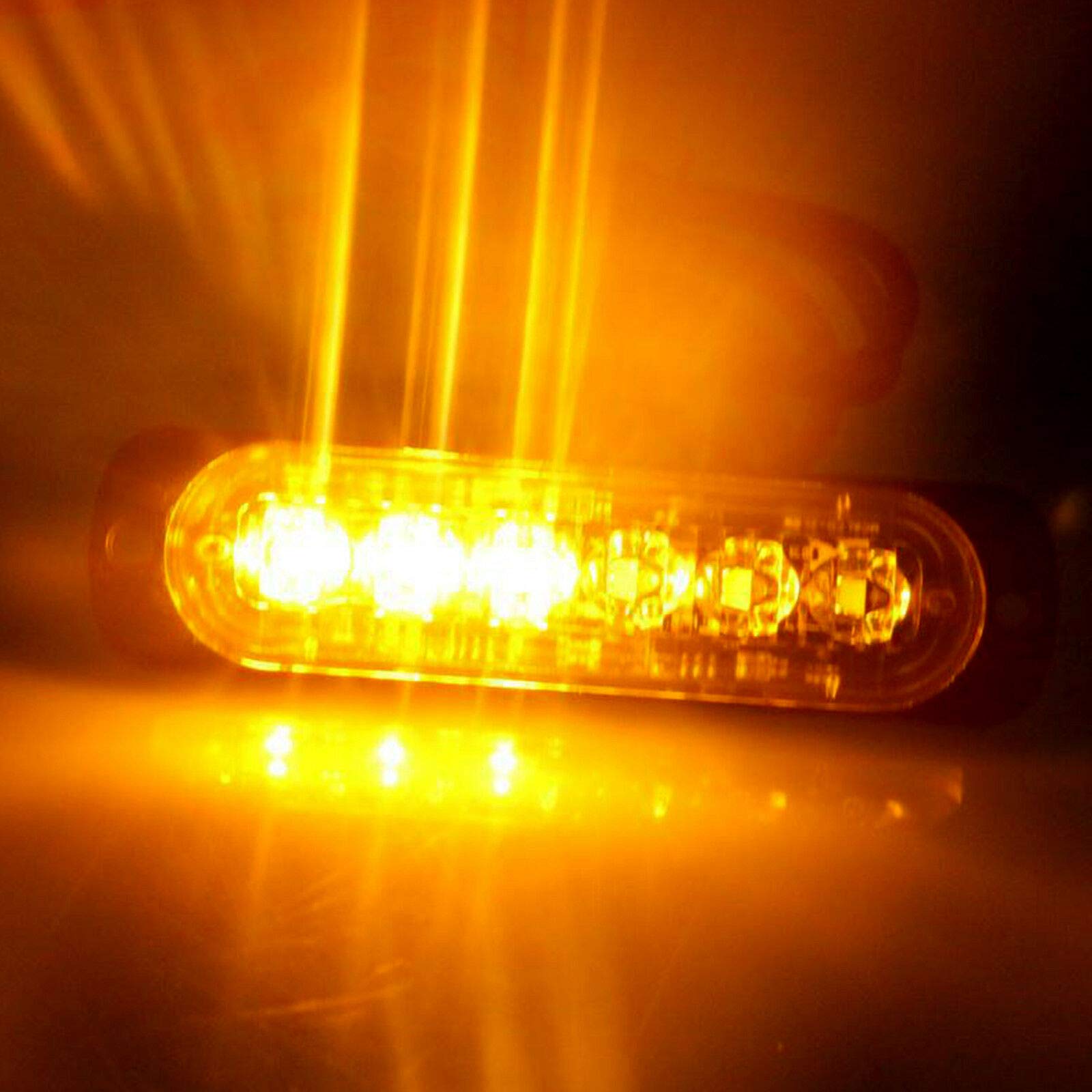 6 x Baceyong awaryjne kierunkowskazy LED, 6 x bursztynowe kierunkowskazy LED, 12/24 V, do samochodu