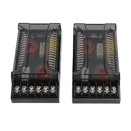 Crossover de audio de coche de 2 vías, divisor de frecuencia de altavoz de 2 piezas, crossover pasivo de audio para automóvil de hasta 300 vatios,