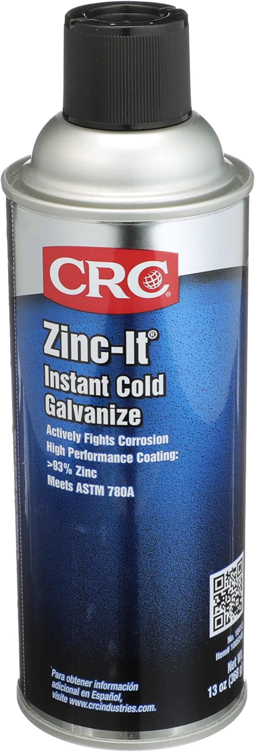 CRC Zinc-It Instant Cold Galvanize Zinc Rich Galvanize Coating 18413 – 1-Gallon, Quick-Dry Rust- Corrosion-Resistant Coating,Gray