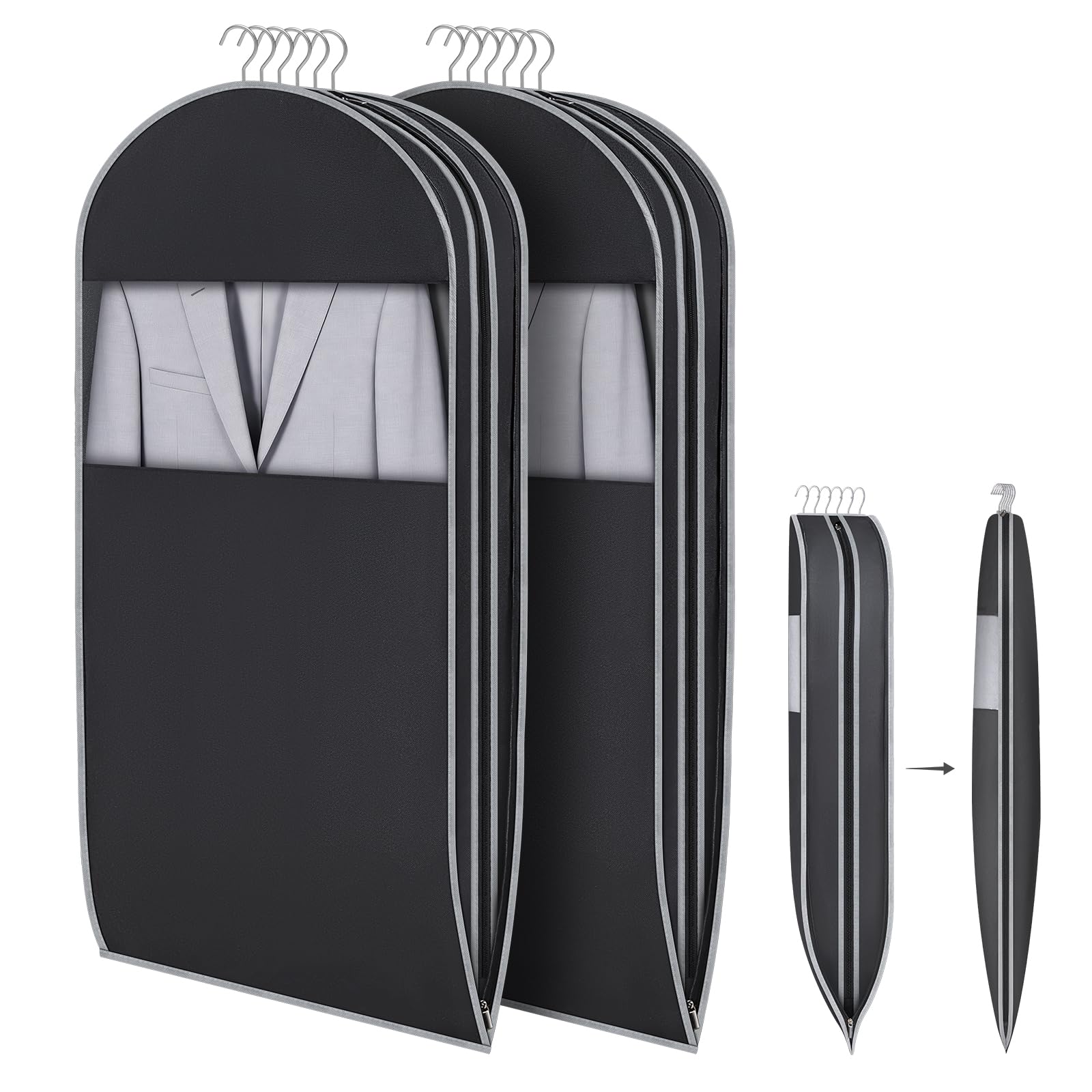 KEEGH Space Saving Suit Covers and Garment Bag with Self Comression Zipper