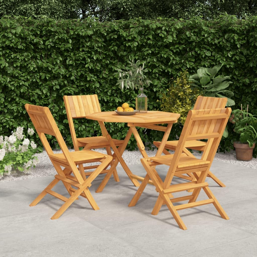 Mobili,Mobili da esterno,Set di mobili da giardino,Set da pranzo da giardino in legno massello di teak da 5 pezzi