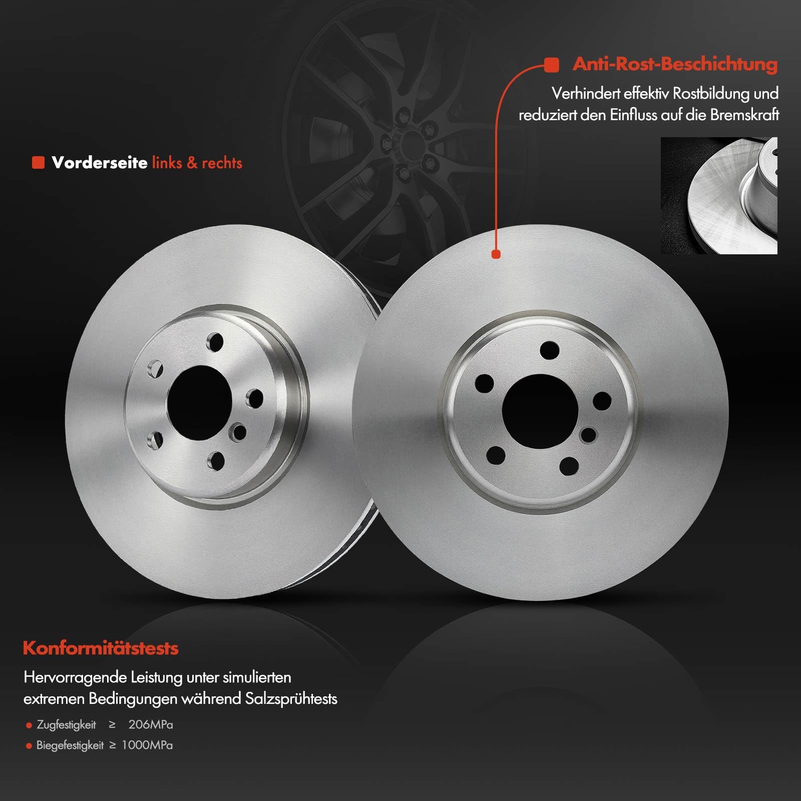 Frankberg 2 disques de frein avant + 4 plaquettes de frein avant Essieu
