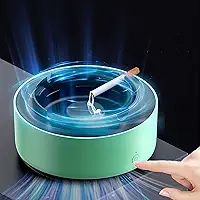 Cinzeiro sem fumaça, purificador de ar 2 em 1 cinzeiros multifuncionais sem fumaça com filtro, cinzeiros purificadores para cigarros carro interior (verde)
