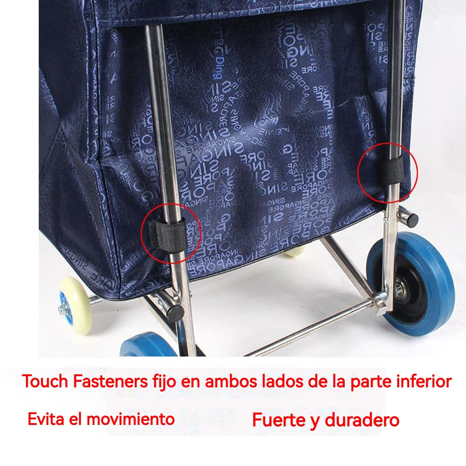 Bolsa de Repuesto para Carrito de Compras 72L, Bolsa Carro Compra, Tela Oxford Repelente al Agua con Bolsillo Lateral, 37.5x28.5x67 cm, Compatible con Carros Plegables