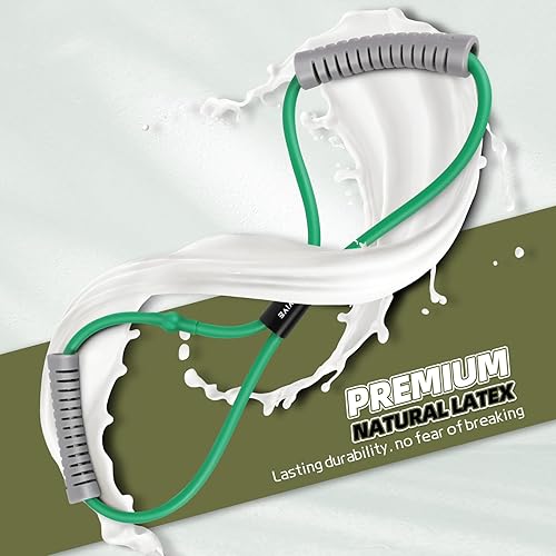 Miniatura 8 de Banda de resistencia Figura 8 Cordón de ejercicio, bandas de resistencia de fitness con asas, banda de tubo de ejercicio para estiramiento de brazos